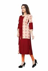 HEAVY RAYON KURTI WITH INDO COTTON INNER 