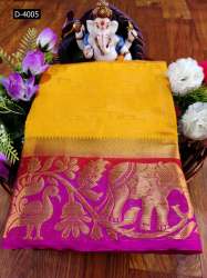KANJEEVARAM SILK SAREE ELIPHANTA PEACOCK BORDER