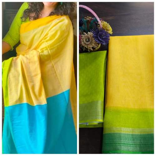  LINEN COTTON SILK PRINTED SAREE