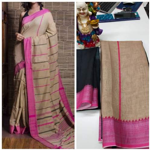  SOFT LINEN COTTON SILK DIGITAL PRINT SAREE 