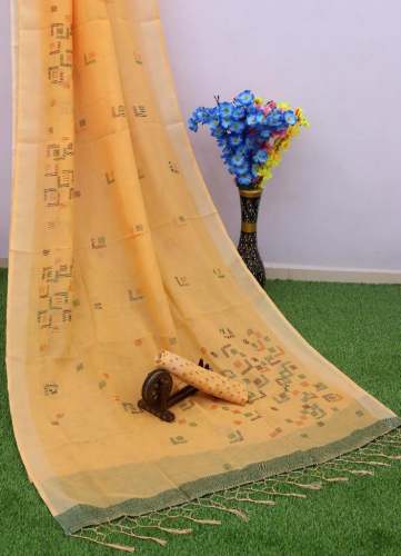 linen printed saree