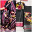 LINEN COTTON SILK DIGITAL PRINTED SAREE thumb 9