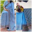 LINEN COTTON SILK DIGITAL PRINTED SAREE thumb 4