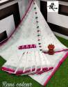 LINEN SAREE WITH MIROR PALLU WORK