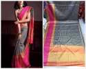 LINEN SAREE WITH DIGITAL PRINT WORK thumb 11