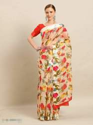 LINEN SATIN PATTA SAREE