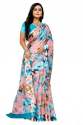 Linen  saree with printed work thumb 3