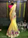 LINEN SATIN PATTA SAREE thumb 5