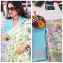  LINEN COTTON SILK DIGITAL PRINTED SAREE thumb 9