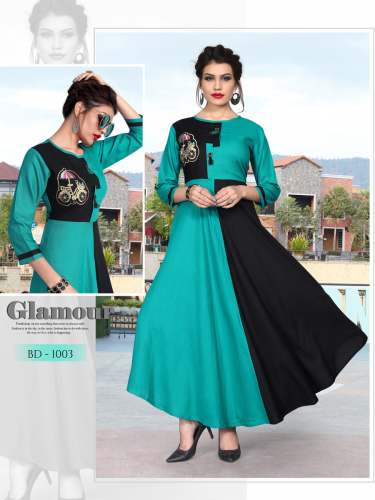 RAYON GOWN WITH HALF INNER & LATKAN