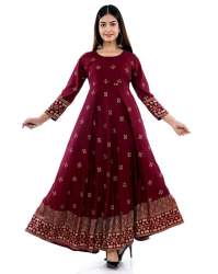 RAYON GOWN WITH FOLI WORK 