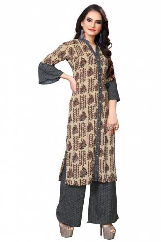HEAVY RAYON PRINTED KURTI PLAZO