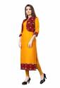 RAYON KURTI WITH KHADI COTTON KOTI thumb 1