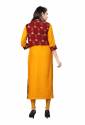 RAYON KURTI WITH KHADI COTTON KOTI thumb 2