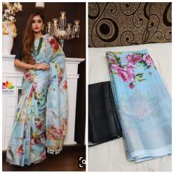 SOFT LINEN COTTON SILK SAREE