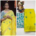 SOFT LINEN COTTON SILK SAREE thumb 2