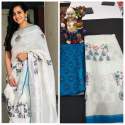 SOFT LINEN COTTON SILK SAREE thumb 5