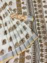 SOFT LINEN HATHI DESIGN PRINTED SAREE thumb 1