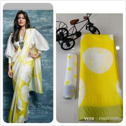 SOFT LINEN COTTON SILK DIGITAL PRINTED SAREE 