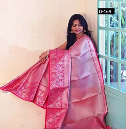 SOFT SILK SAREE HEAVY PALLU IN PINK COLOUR