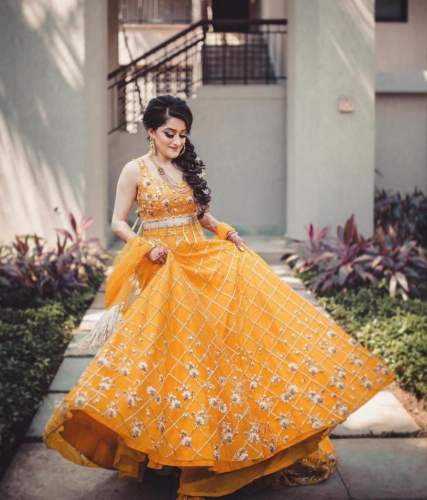 TAFFETA SATIN WITH HEAVY EMBROIDERY WORK 