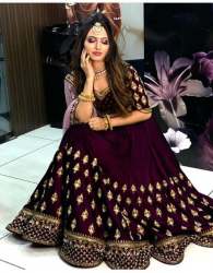 VELVET LEHNGA WITH HEAVY EMBROIDERY WORK