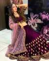 VELVET LEHNGA WITH HEAVY EMBROIDERY WORK thumb 2