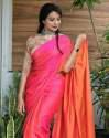 VELVET SILK BOTH SIDE WEARING SAREE  thumb 4