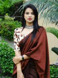 VELVET SILK SAREE WITH BANGLORY SARTIN BLOUSE