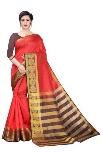 R PEACOCK KANJIVARAM SILK PALLU SAREE