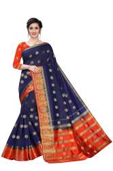 SURYA BANARASI SILK CHIT PALLU BUTTA SAREE