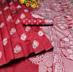 Silver Zari Work Silk Saree