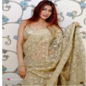 BUTTERFLY NET WITH EMBROIDERY WORK AND DIMOND HANDWORK SAREE  thumb 1