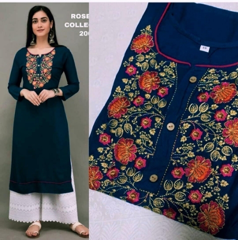 COTTON WORK KURTI 