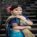DESIGNER DOLA SILK SAREE WITH CONTRAST BLOUSE 