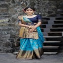 DESIGNER DOLA SILK SAREE WITH CONTRAST BLOUSE  thumb 1
