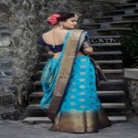 DESIGNER DOLA SILK SAREE WITH CONTRAST BLOUSE  thumb 2