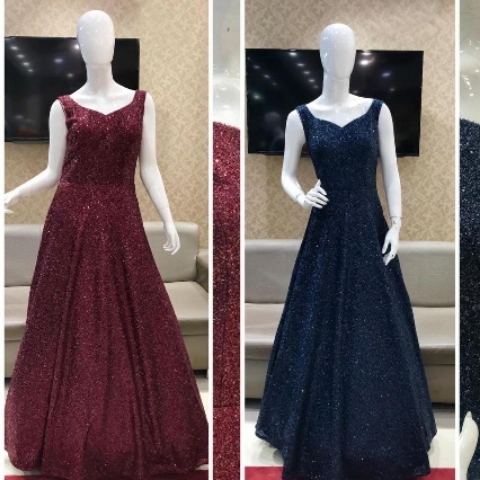 DESIGNER FULL SEQUANCE WORK GOWN 