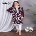 DESIGNER GORGETTE WITH EMBROIDERY WORK KURTI TOP thumb 2