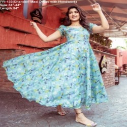 DESIGNER GOWN WITH CHANDERI FABRIC 