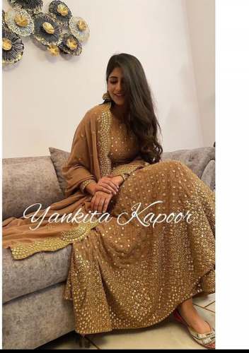 Designer Heavy Embroidery Gown With Dupatta Set