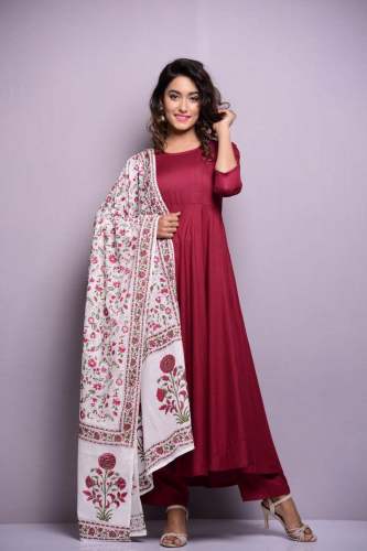 Designer Kurti Palazzzo With Dupatta Set