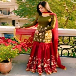 DESIGNER KURTI-PLAZZO WITH HEAVY EMBRODERY WORK 