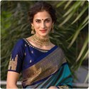 Designer Lichi Silk Saree  thumb 1