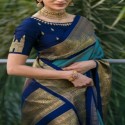 Designer Lichi Silk Saree  thumb 2