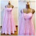 DESIGNER PINK GOWN WITH EMBROIDERY WORK 