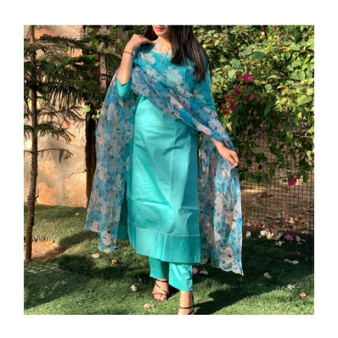 DESIGNER PURE MASKA COTTON SILK DRESS 