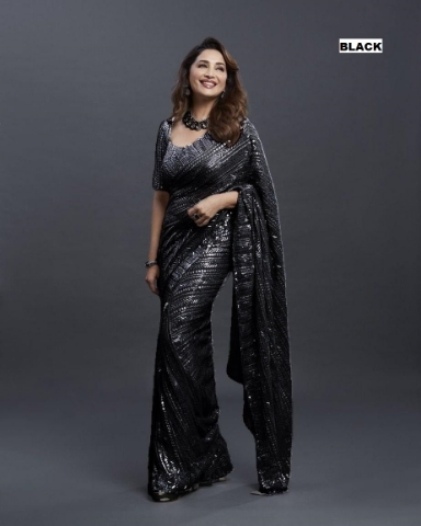 DESIGNER SEQUENCE EMBROIDERED WORK GORGETTE SAREE 