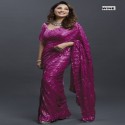 DESIGNER SEQUENCE EMBROIDERED WORK GORGETTE SAREE  thumb 6