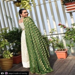 DESIGNER WHITE GOWN WITH HEAVY EMBRODERY WORK 